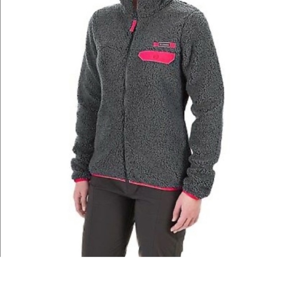 Columbia Women's Charcoal and Pink Teddy Jacket SZ. M